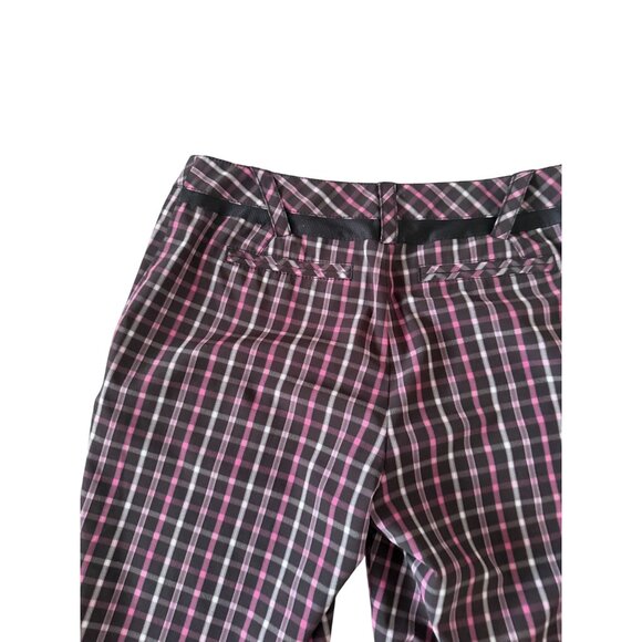 CUTTER & BUCK Annika Women's Pink Black Plaid Bermuda Shorts Size 2 - Picture 3 of 7